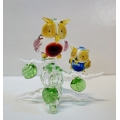  y15697  琉璃水晶玻璃 - 玻璃飾品系列 -樹梢貓頭鷹
